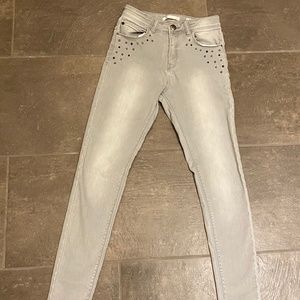 IKKS Light Grey Studded Jeans